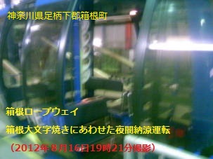 箱根大文字焼（2012年８月16日19時21分撮影）