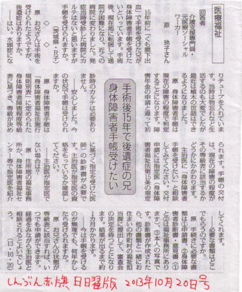 しんぶん赤旗日曜版2013年10月20日号